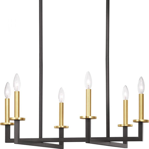 Progress Blakely P400113 143 6 60 Watt CAND CHANDELIER in Graphite Finish Model: P400113-143