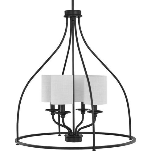 Progress Bonita Collection Four Light in Brushed Nickel Foyer Chandelier Model: P500285-009