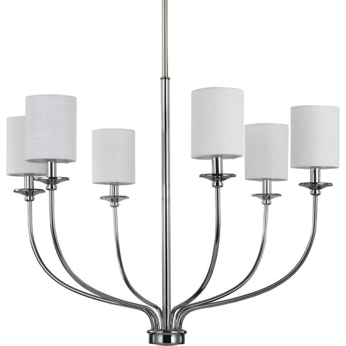 Progress Bonita P400227 009 6 40 Watt CAND CHANDELIER in Brushed Nickel Finish Model: P400227-009