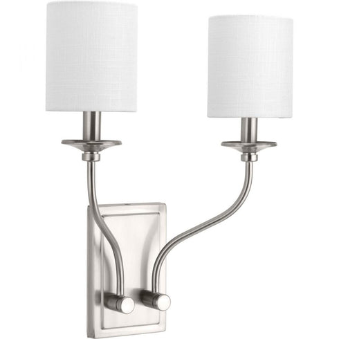 Progress Bonita P710019 009 2 60 Watt CAND WALL SCONCE in Brushed Nickel Finish Model: P710019-009