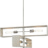 Progress Boundary Collection Four Light in Brushed Nickel Grey Washed Oak Modern Chandelier Model: P400370-009