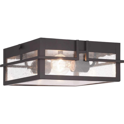 Progress Boxwood P550038 020 2 60 Watt MED FLUSH MOUNT in Antique Bronze Finish Model: P550038-020