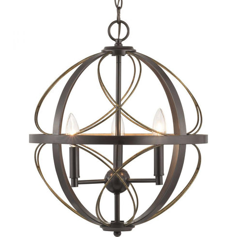 Progress Brandywine P500068 020 3 60 Watt CAND PENDANT in Antique Bronze Finish Model: P500068-020