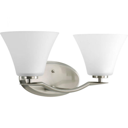 Progress Bravo P2005 09 2 100 Watt MED BATH BRACKET in Brushed Nickel Finish Model: P2005-09