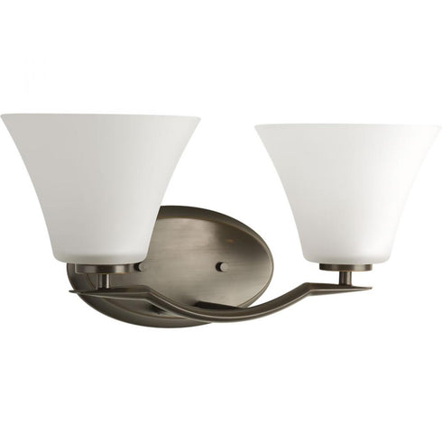 Progress Bravo P2005 09 2 100 Watt MED BATH BRACKET in Brushed Nickel Finish Model: P2005-09
