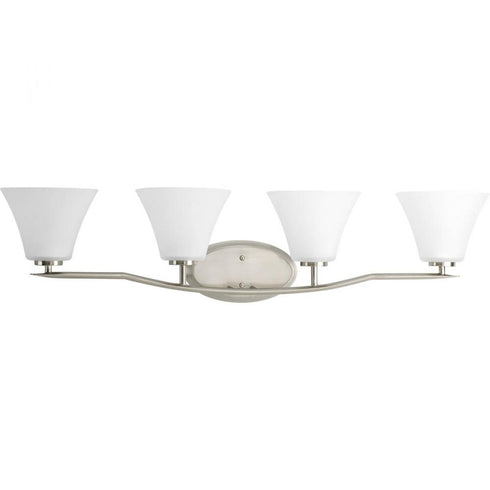 Progress Bravo P2007 09 4 100 Watt MED BATH BRACKET in Brushed Nickel Finish Model: P2007-09