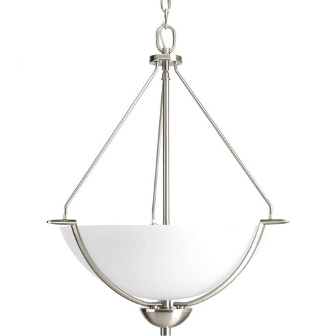Progress Bravo P3912 09 3 100 Watt MED INVERTED PENDANT in Brushed Nickel Finish Model: P3912-09