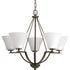 Progress Bravo P4623 09 5 100 Watt MED CHANDELIER in Brushed Nickel Finish Model: P4623-09