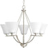 Progress Bravo P4623 09 5 100 Watt MED CHANDELIER in Brushed Nickel Finish Model: P4623-09