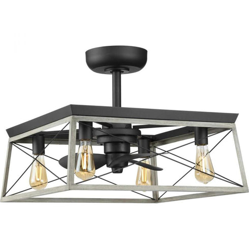 Progress Briarwood P250067 020 WB 4 Light 22IN CEILING FAN in Antique Bronze Finish Model: P250067-020-WB