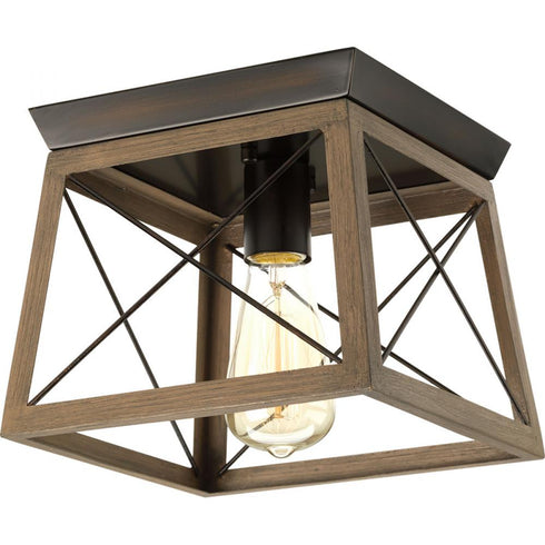 Progress Briarwood P350022 020 1 60 Watt MED FLUSH MOUNT in Antique Bronze Finish Model: P350022-020