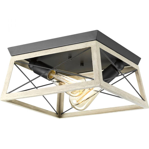 Progress Briarwood P350039 020 2 60 Watt MED FLUSH MOUNT in Antique Bronze Finish Model: P350039-020