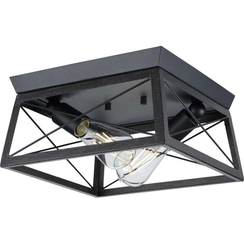 Progress Briarwood P350039 020 2 60 Watt MED FLUSH MOUNT in Antique Bronze Finish Model: P350039-020