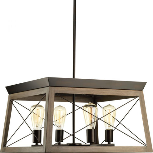 Progress Briarwood P400047 020 4 100 Watt MED CHANDELIER in Antique Bronze Finish Model: P400047-020
