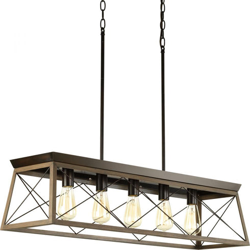 Progress Briarwood P400048 020 5 100 Watt MED CHANDELIER in Antique Bronze Finish Model: P400048-020