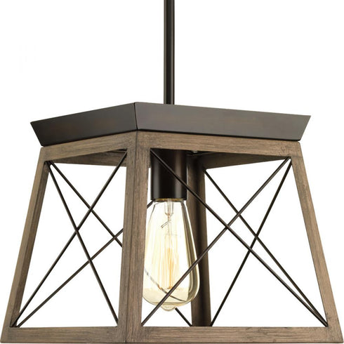 Progress Briarwood P500041 020 1 100 Watt MED MINI PENDANT in Antique Bronze Finish Model: P500041-020