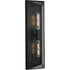 Progress Bristol Collection Two Light Black Modern Farmhouse Large Outdoor Wall Lantern in Matte Black Finish Model: P560360-31M