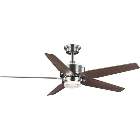 Progress Byars P250061 009 30 54IN 5 BLD FAN With Light KIT in Brushed Nickel Finish Model: P250061-009-30