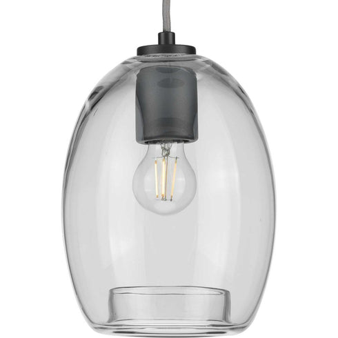 Progress Caisson P500159 009 1 60 Watt MED MINI PENDANT in Brushed Nickel Finish Model: P500159-009
