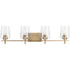 Progress Calais P300363 009 4 60 Watt MED BATH BRACKET in Brushed Nickel Finish Model: P300363-009