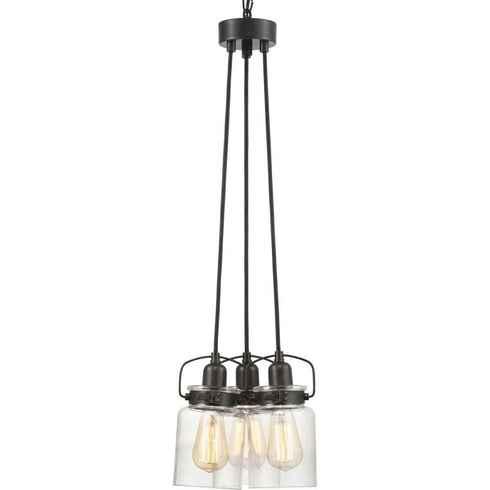 Progress Calhoun Collection Three Light Chandelier in Brushed Nickel Finish Model: P400132-009