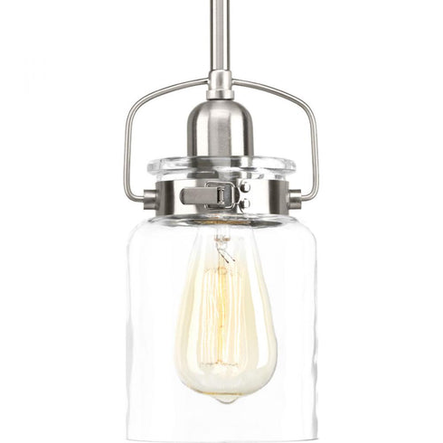Progress Calhoun P500055 009 1 100 Watt MED MINI PENDANT in Brushed Nickel Finish Model: P500055-009