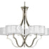Progress Caress Collection Five Light in Polished Nickel Clear Water Glass Luxe Chandelier Light Model: P4645-104WB