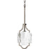 Progress Caress Collection One Light in Polished Nickel Clear Water Glass Luxe Mini Pendant Light Model: P5044-104WB