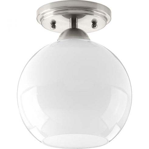 Progress Carisa P350075 009 1 75 Watt MED FLUSH MOUNT in Brushed Nickel Finish Model: P350075-009