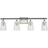 Progress Cassell Collection Four Light in Brushed Nickel Matte Black Luxe Industrial Bath & Vanity Light Model: P300483-009