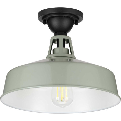 Progress Cedar Springs P550070 030 1 100 Watt MED SEMI FLUSH in White Finish Model: P550070-030