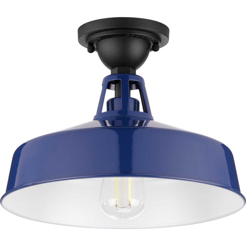 Progress Cedar Springs P550070 030 1 100 Watt MED SEMI FLUSH in White Finish Model: P550070-030