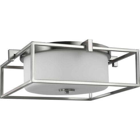 Progress Chadwick P350171 009 2 100 Watt MED FLUSH MOUNT in Brushed Nickel Finish Model: P350171-009