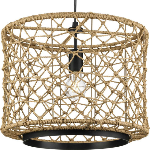 Progress Chandra P500420 31M 1 Light PENDANT in Matte Black Finish Model: P500420-31M