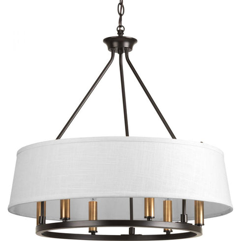 Progress Cherish P4618 09 6 60 Watt CAND CHANDELIER in Brushed Nickel Finish Model: P4618-09
