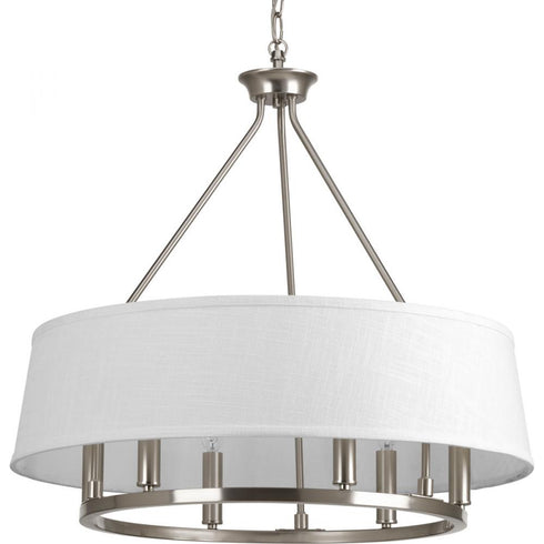 Progress Cherish P4618 09 6 60 Watt CAND CHANDELIER in Brushed Nickel Finish Model: P4618-09
