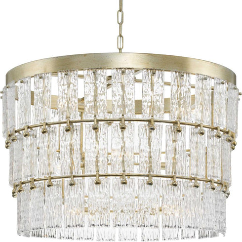 Progress Chevall Collection Nine Light in Gilded Silver Modern Organic Chandelier Model: P400368-176