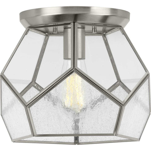 Progress Cinq P3868 09 1 100 Watt MED FLUSH MOUNT in Brushed Nickel Finish Model: P3868-09
