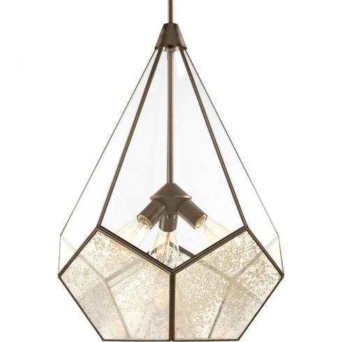 Progress Cinq P5322 09 3 100 Watt MED PENDANT in Brushed Nickel Finish Model: P5322-09