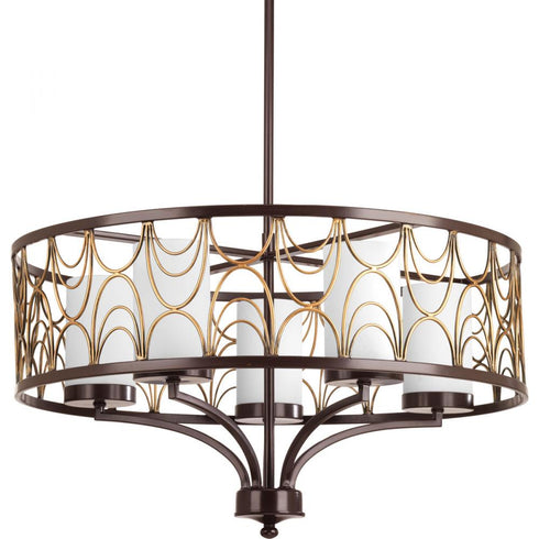 Progress Cirrine P4700 20 5 100 Watt MED CHANDELIER in Antique Bronze Finish Model: P4700-20