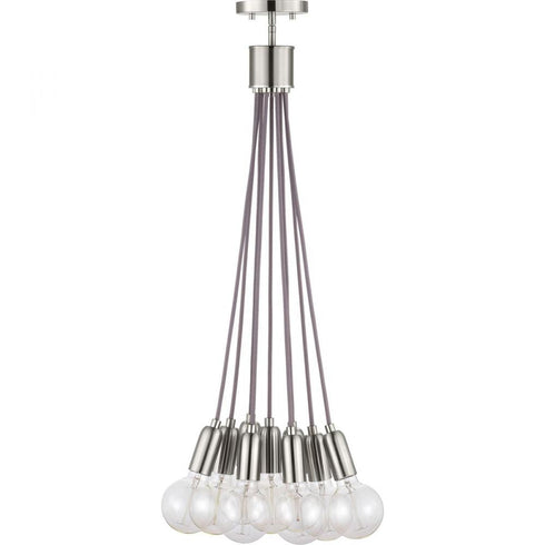 Progress Cirro Collection Nine Light Pendant in Brushed Nickel Finish Model: P500140-009