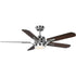 Progress Claret P250007 009 30 54IN 5 BLADE FAN With LTE in Brushed Nickel Finish Model: P250007-009-30