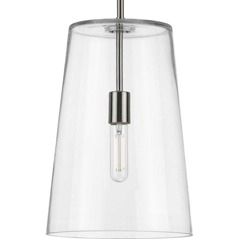 Progress Clarion P500242 009 1 60 Watt MED PENDANT in Brushed Nickel Finish Model: P500242-009