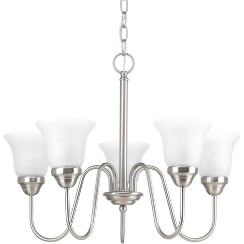 Progress Classic P4757 09 5 100 Watt MED CHANDELIER in Brushed Nickel Finish Model: P4757-09