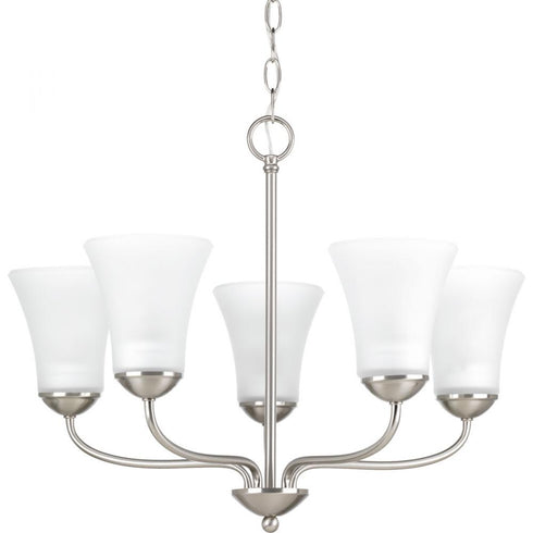 Progress Classic P4770 09 5 100 Watt MED CHANDELIER in Brushed Nickel Finish Model: P4770-09