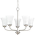 Progress Classic P4770 09 5 100 Watt MED CHANDELIER in Brushed Nickel Finish Model: P4770-09