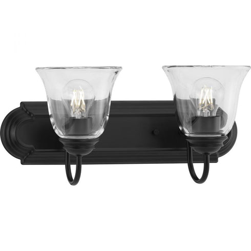 Progress Clear Glass P300390 009 2 Light VANITY in Brushed Nickel Finish Model: P300390-009