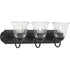 Progress Clear Glass P300391 009 3 Light VANITY in Brushed Nickel Finish Model: P300391-009