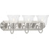 Progress Clear Glass P300391 009 3 Light VANITY in Brushed Nickel Finish Model: P300391-009