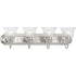 Progress Clear Glass P300392 009 4 Light VANITY in Brushed Nickel Finish Model: P300392-009
